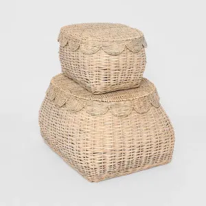 Set of 2 Festonne Rattan Storage Baskets ETA MID APRIL 2026 by Florabelle Living, a Laundry Bags & Baskets for sale on Style Sourcebook