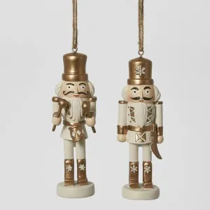 Set of 2 Christmas Golden Hanging Nutcracker Ornaments by Florabelle Living, a Christmas for sale on Style Sourcebook