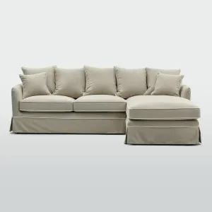 Noosa 3 Seater Right Chaise Sofa Natural by Florabelle Living, a Sofas for sale on Style Sourcebook