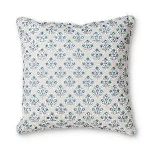 Amira Blue Linen Blend Cushion 55cm x 55cm by Madras Link, a Cushions, Decorative Pillows for sale on Style Sourcebook
