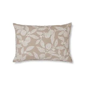 Olena Neutral Embroidered Linen Cushion 40X60CM Duck Feather Filled by Madras Link, a Cushions, Decorative Pillows for sale on Style Sourcebook