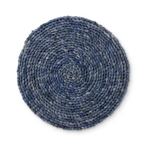 Set/4 Braided Dark Blue Placemat 33cm by Madras Link, a Placemats for sale on Style Sourcebook