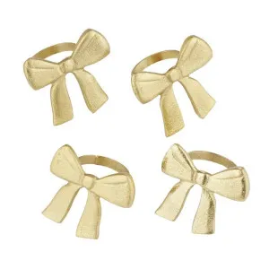 Set/4 Bow Metal Napkin Ring 7x6x4.5cm Gold by Coast to Coast, a Napkins for sale on Style Sourcebook