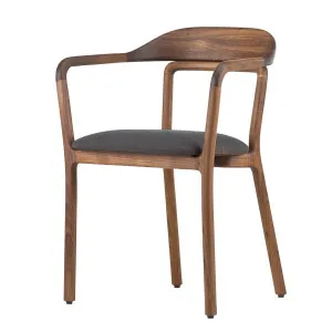 De La Espada Duet Dining Chair - Danish Oiled Walnut and Canvas 764 Upholstery 753SDOWCANVAS764 by De La Espada, a Chairs for sale on Style Sourcebook