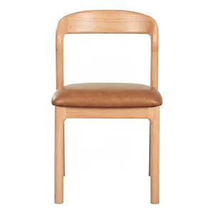 Aruba Dining Chair in Urbane Leather Light Brown / Clear Lacquer by OZ Design, a Dining Chairs for sale on Style Sourcebook