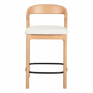 Aruba Bar Chair in Leather Frost / Oak by OZ Design, a Bar Stools for sale on Style Sourcebook
