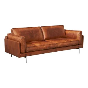 Downie 3 Seater Leather Sofa, Cognac by Schots, a Sofas for sale on Style Sourcebook