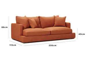 Long Beach Leather 3 Seat Sofa, Ranch Tan, by Lounge Lovers by Lounge Lovers, a Sofas for sale on Style Sourcebook