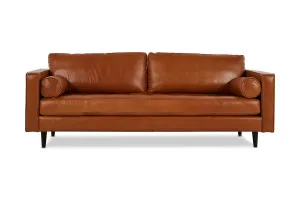 Draper Leather 3 Seat Sofa, Phoenix Coffee, by Lounge Lovers by Lounge Lovers, a Sofas for sale on Style Sourcebook