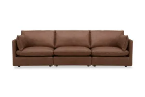 Loft Mini Leather 3 Seat Sofa, Phoenix Coffee, by Lounge Lovers by Lounge Lovers, a Sofas for sale on Style Sourcebook