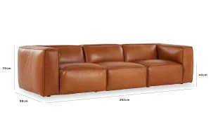 Linden Leather 4 Seat Sofa, Phoenix Mushroom, by Lounge Lovers by Lounge Lovers, a Sofas for sale on Style Sourcebook