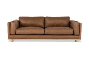 Nevada Leather 4 Seat Sofa, Phoenix Mushroom, by Lounge Lovers by Lounge Lovers, a Sofas for sale on Style Sourcebook
