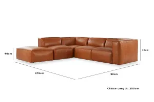 Linden Leather Left Corner Sofa, Texas Rust, by Lounge Lovers by Lounge Lovers, a Sofas for sale on Style Sourcebook