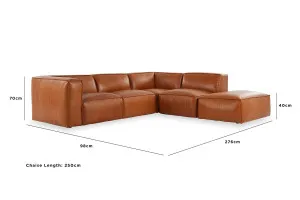 Linden Leather Right Corner Sofa, Phoenix Mushroom, by Lounge Lovers by Lounge Lovers, a Sofas for sale on Style Sourcebook