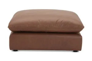 Loft Mini Leather Ottoman, Brown, by Lounge Lovers by Lounge Lovers, a Ottomans for sale on Style Sourcebook