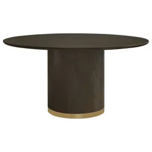 Eli Round Dining Table - 1.5m Smoked Oak by CAFE Lighting & Living, a Dining Tables for sale on Style Sourcebook