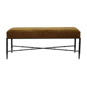 Hacienda Black Iron Bench Ottoman - Butterscotch by CAFE Lighting & Living, a Ottomans for sale on Style Sourcebook
