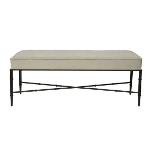 Hacienda Black Iron Bench Ottoman - Wheat by CAFE Lighting & Living, a Ottomans for sale on Style Sourcebook