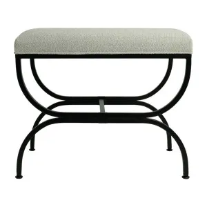 Novak Black Iron Stool - Speckle Ecru by CAFE Lighting & Living, a Ottomans for sale on Style Sourcebook