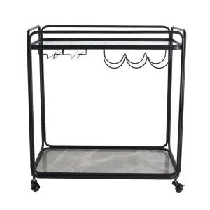 Wentworth Rectangle Bar Cart - Black by CAFE Lighting & Living, a Sideboards, Buffets & Trolleys for sale on Style Sourcebook