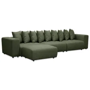 Ravo Slipcover 4 Seater Modular Sofa Set with Ottoman in Olive Green by Luxo Furniture, a Sofas for sale on Style Sourcebook