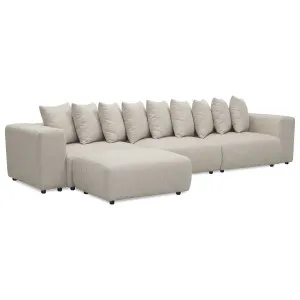 Ravo Slipcover 4 Seater Modular Sofa Set with Ottoman in Light Beige by Luxo Furniture, a Sofas for sale on Style Sourcebook