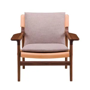 De La Espada Sela Lounge Chair - Danish Oiled Walnut with Natural Leather and Base 004 Upholstery 124SZDOQBASE004NGL by De La Espada, a Sofas for sale on Style Sourcebook