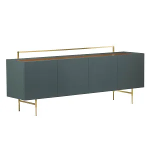 De La Espada Trunk Low Cabinet - Danish Oiled Walnut and Bay Gloss with Brushed Brass 759SDOWBGHDF by De La Espada, a Storage Units for sale on Style Sourcebook