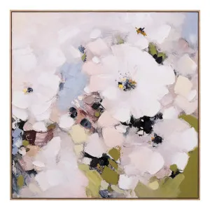 Pastel Posy Design 2 Box Framed Canvas in 82 x 82cm by OZ Design, a Painted Canvases for sale on Style Sourcebook