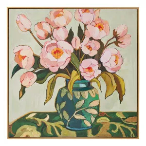 Peony Box Framed Canvas in 80 x 80cm by OZ Design, a Painted Canvases for sale on Style Sourcebook