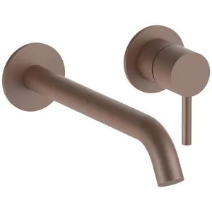 Fantini Nostromo 200m Spout Wall Basin Mixer - Matte Copper PVD NOSWB200NPMC by Fantini, a Kitchen Taps & Mixers for sale on Style Sourcebook