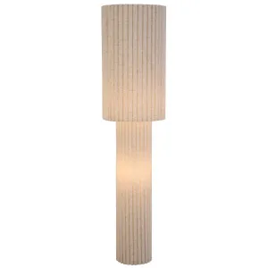 Telbix Alcona Ribbed Fabric Sculptural Floor Lamp - Beige by Telbix, a Lamps for sale on Style Sourcebook