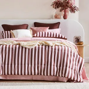 Pillow Talk Suzi Stripe Reverse Comforter Set Chocolate by Pillow Talk, a Quilts & Bedspreads for sale on Style Sourcebook