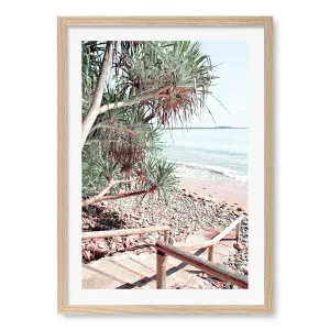 Noosaville Beach Stairs Framed Art Print by Profile Australia, a Prints for sale on Style Sourcebook
