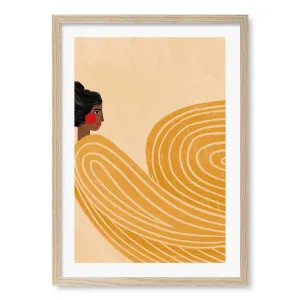 Woman In Yellow Stripes Framed Art Print by Bea Muller by Profile Australia, a Prints for sale on Style Sourcebook