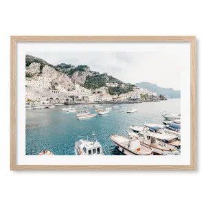 Amalfi Coast With Boats 2 Framed Art Print by Profile Australia, a Prints for sale on Style Sourcebook