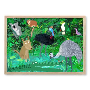 Australian Animals in the Jungle Framed Art Print by Profile Australia, a Prints for sale on Style Sourcebook