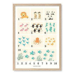 Animals Numbers Framed Art Print by Profile Australia, a Prints for sale on Style Sourcebook