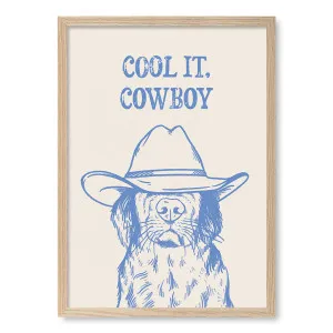 Cool It Cowboy Blue Dog Framed Art Print by Tara Royle by Profile Australia, a Prints for sale on Style Sourcebook