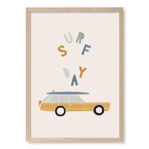 Retro Surfing Car Framed Art Print by Profile Australia, a Prints for sale on Style Sourcebook