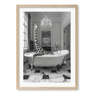 Giraffe Glam Soak Framed Art Print by Niky Rahner by Profile Australia, a Prints for sale on Style Sourcebook