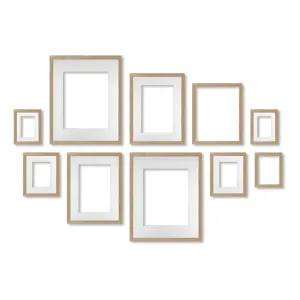 10 Piece Natural Oak Split Symmetry Gallery Wall Frame Set by Profile Australia, a Picture Frames for sale on Style Sourcebook