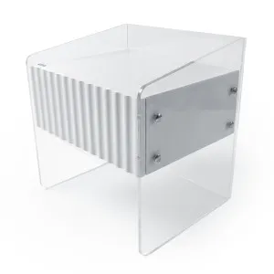 Aurea Fluted Acrylic Bedside Table in White by Luxo Furniture, a Bedside Tables for sale on Style Sourcebook