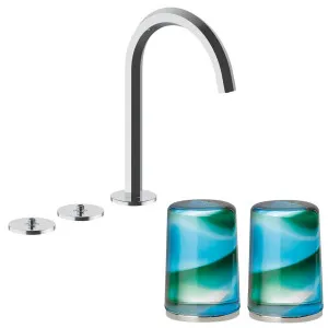 Fantini Venezia by Venini Aquamarine Green Handle Tall Basin Set - Chrome VENBS705CHRVNCN by Fantini, a Kitchen Taps & Mixers for sale on Style Sourcebook