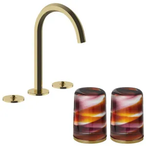 Fantini Venezia by Venini Amethyst Amber Handle Basin Set - Gold Plus VENBS704GPLVNCM by Fantini, a Kitchen Taps & Mixers for sale on Style Sourcebook