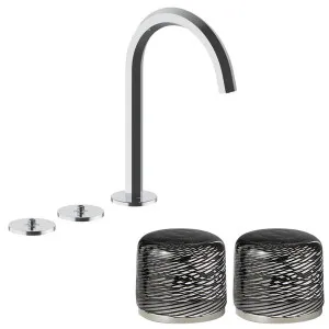 Fantini Venezia by Venini Black Filigree Handle Tall Basin Set - Chrome VENBS705CHRVNCQ by Fantini, a Kitchen Taps & Mixers for sale on Style Sourcebook