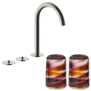 Fantini Venezia by Venini Amethyst Amber Handle Tall Basin Set - Polished Nickel PVD VENBS705PNKVNCM by Fantini, a Kitchen Taps & Mixers for sale on Style Sourcebook