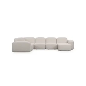 Muse 5 Piece RAF Chaise Modular Sofa - [ Bronte La Creme ] by Ellison Studios, a Sofas for sale on Style Sourcebook