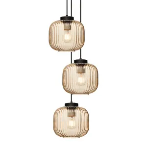 Balmain Reeded Glass Multi Drop Pendant by Fat Shack Vintage, a Pendant Lighting for sale on Style Sourcebook