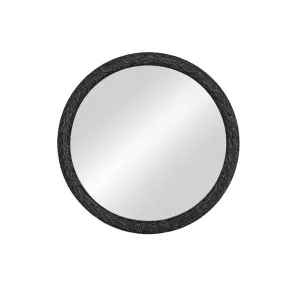 Icerish Round Black Wall Mirror 91cm by Cafe Lighting &amp; Living, a Mirrors for sale on Style Sourcebook